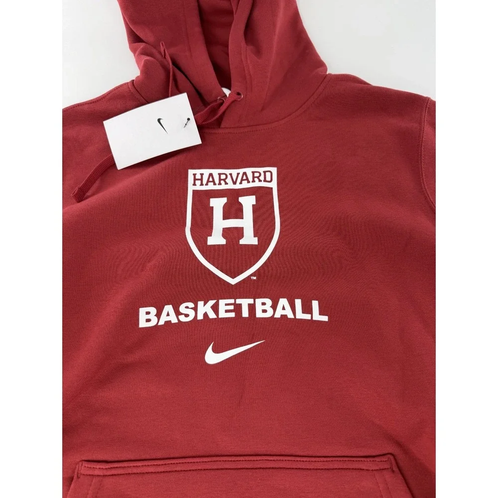 Nike Harvard Basketball‎ Mens Club Fleece Pullover Hoodie Crimson Size M New